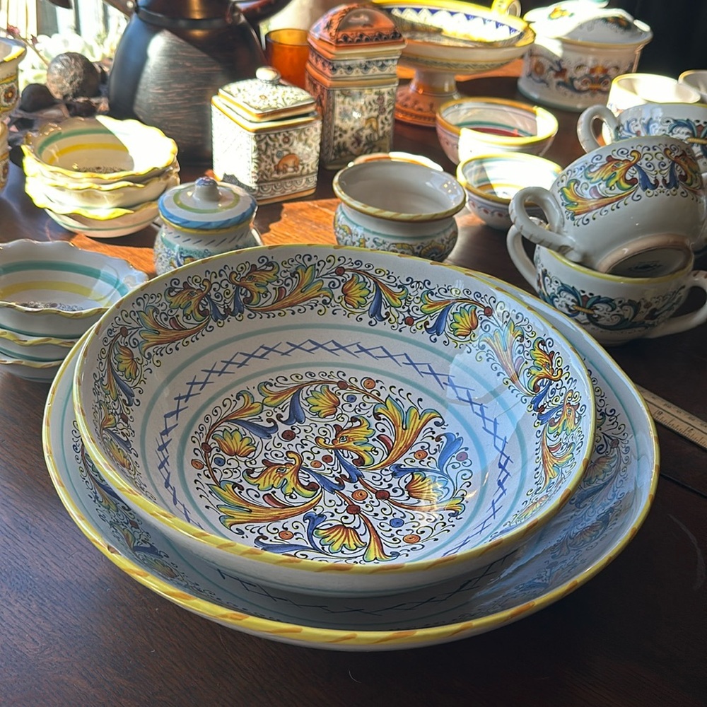 🇮🇹Meridiana ceramiche pottery large salad bowl 13.5” wide Hand painted Italy - Picture 16 of 16